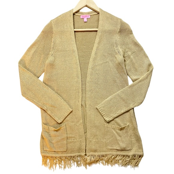 Lilly Pulitzer Feria Metallic Fringe Cardigan - Picture 3 of 6
